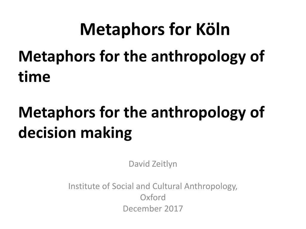 metaphors for k ln