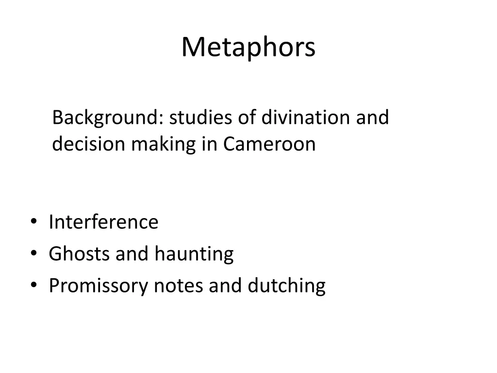 metaphors