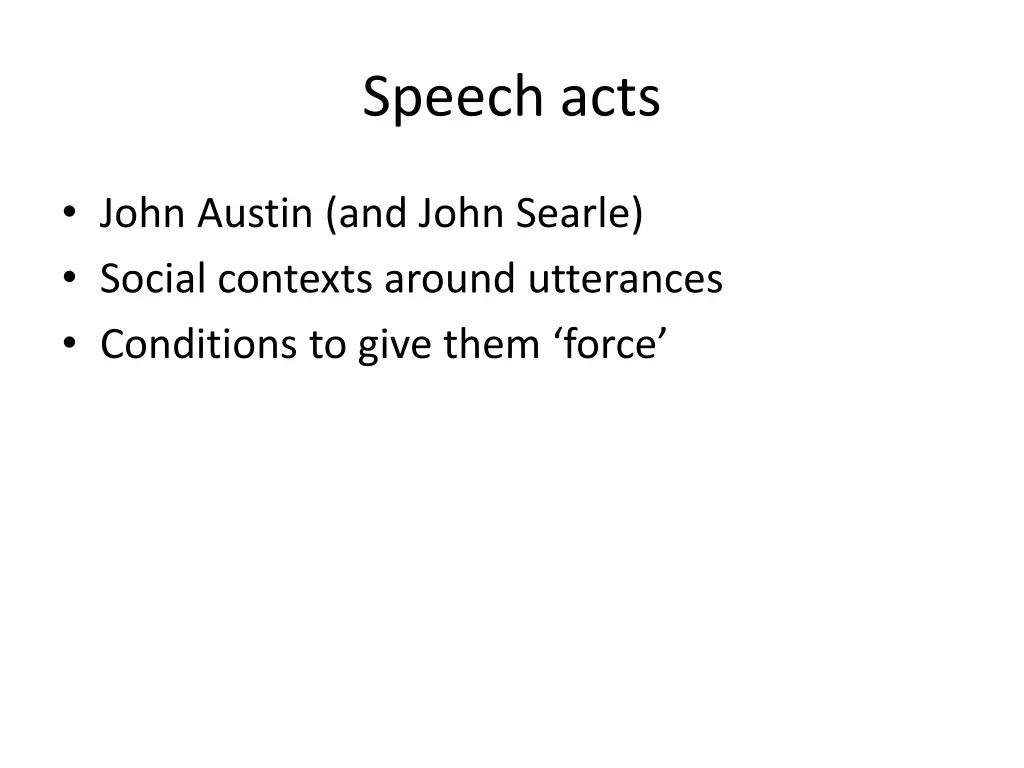speech acts