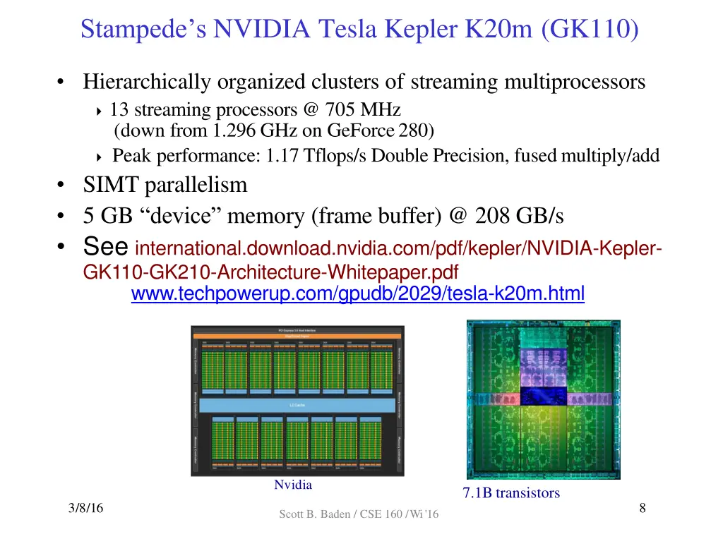 stampede s nvidia tesla kepler k20m gk110