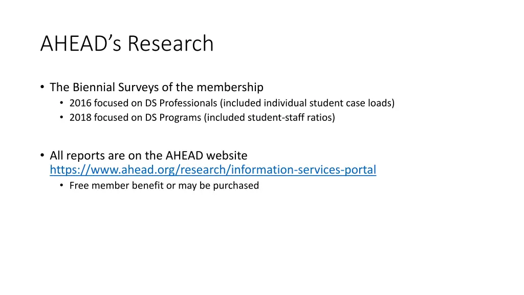 ahead s research
