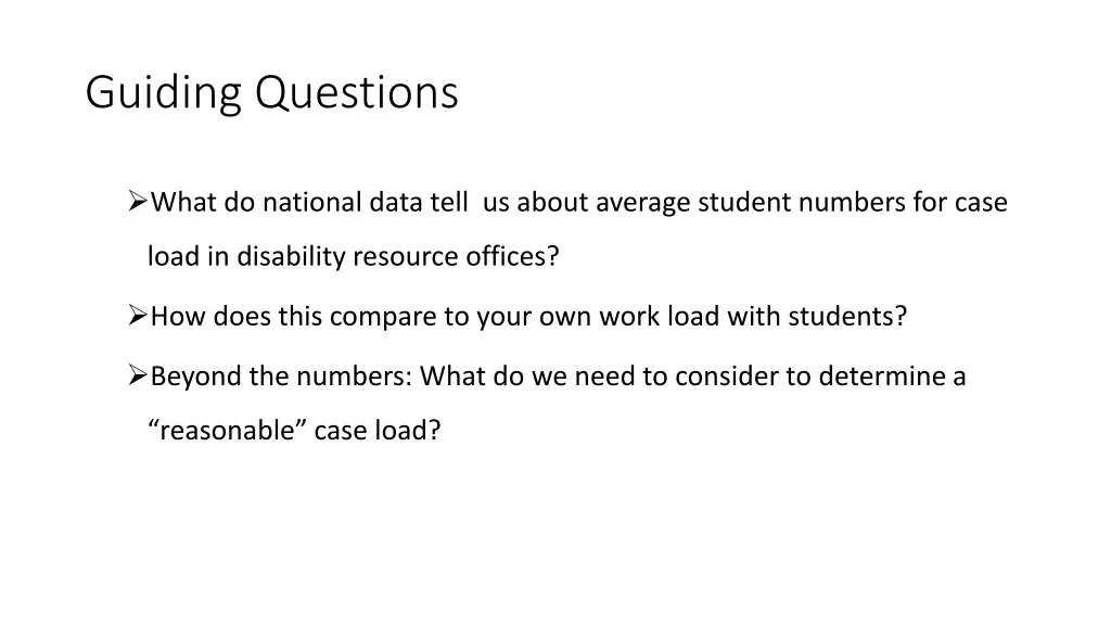 guiding questions