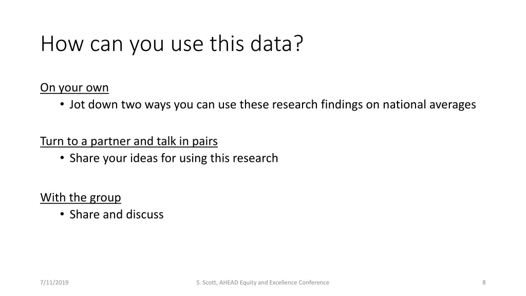 how can you use this data