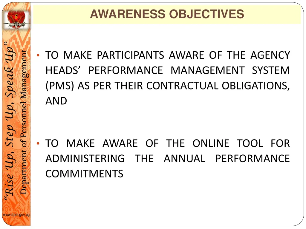 awareness objectives