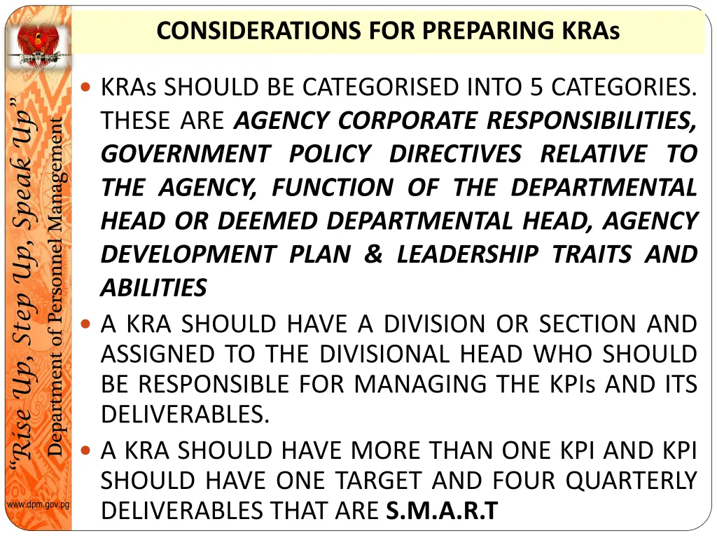 considerations for preparing kras