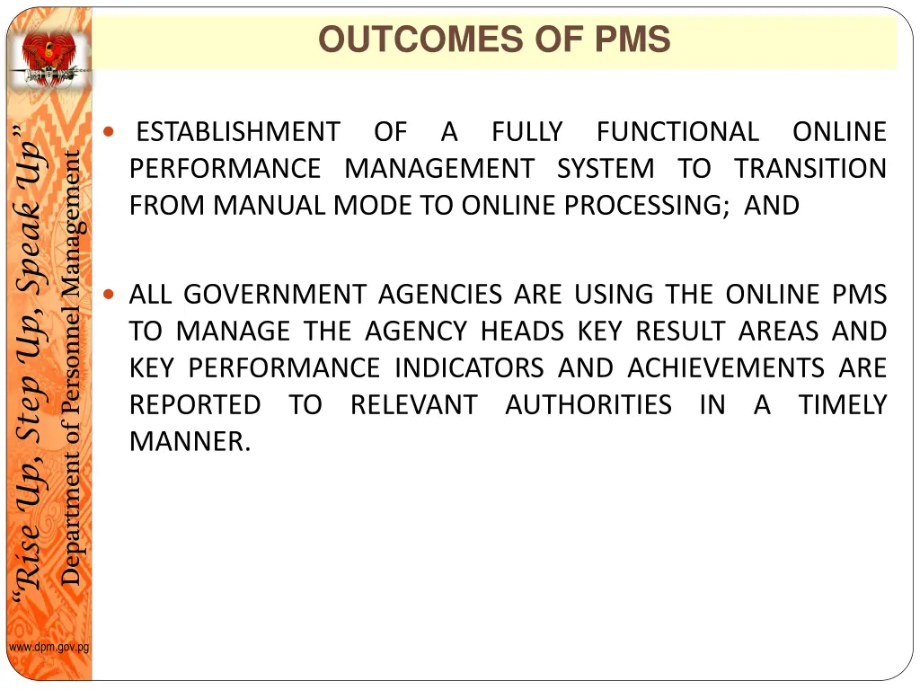 outcomes of pms