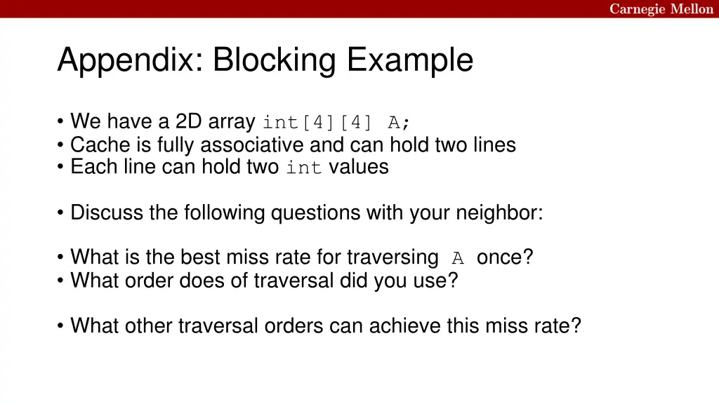 appendix blocking example