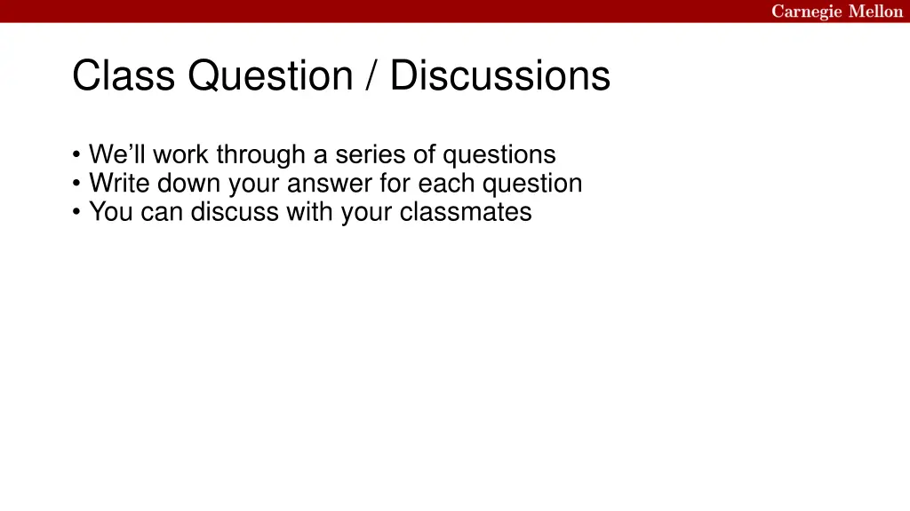 class question discussions