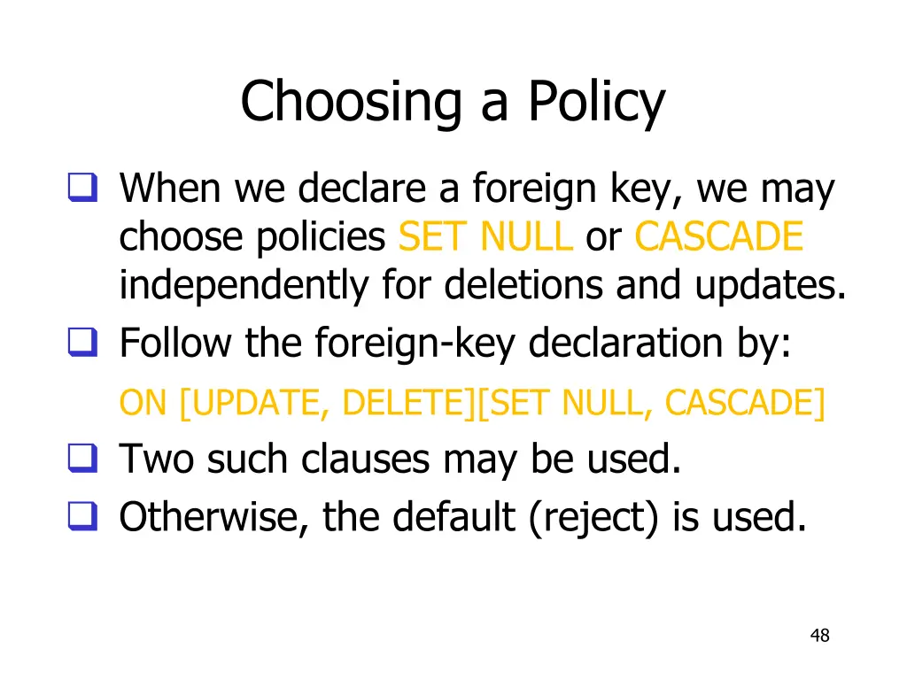 choosing a policy 1