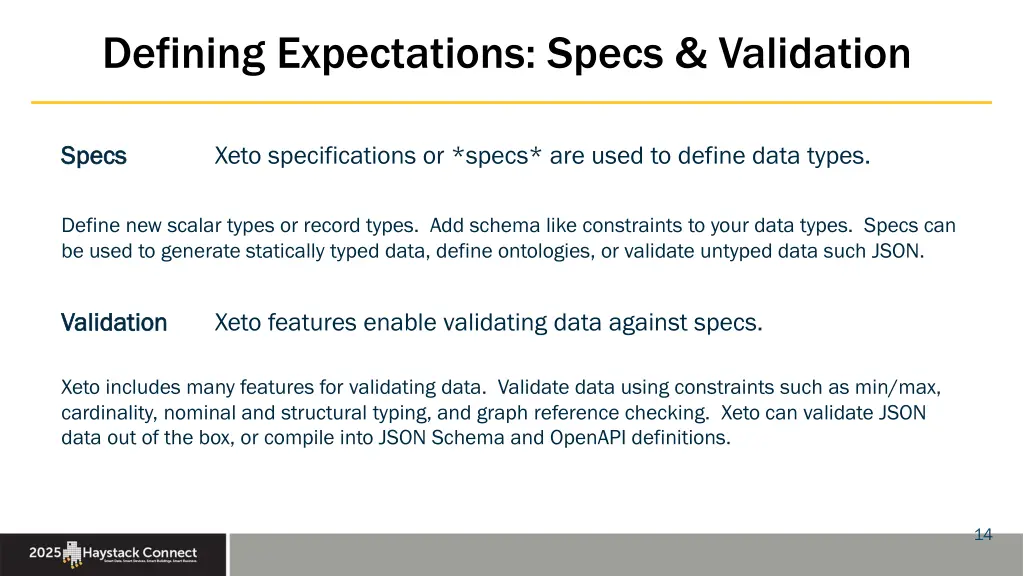 defining expectations specs validation