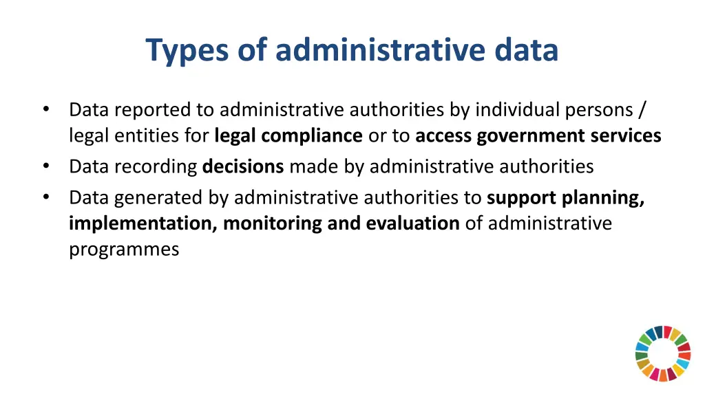 types of administrative data