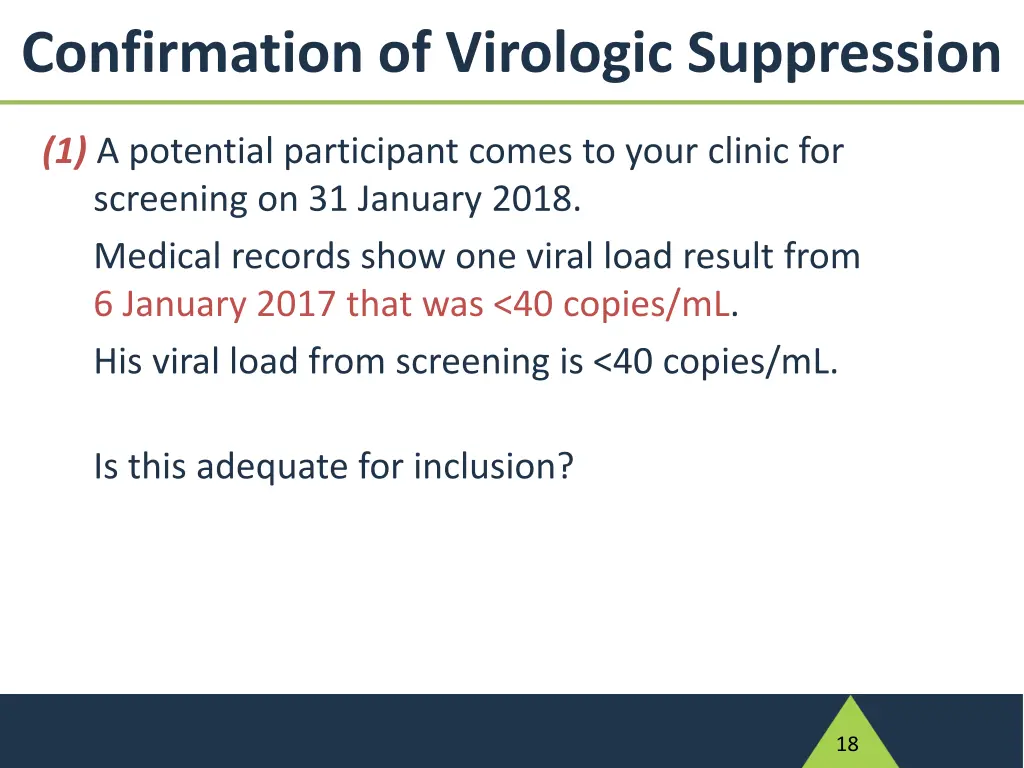 confirmation of virologic suppression