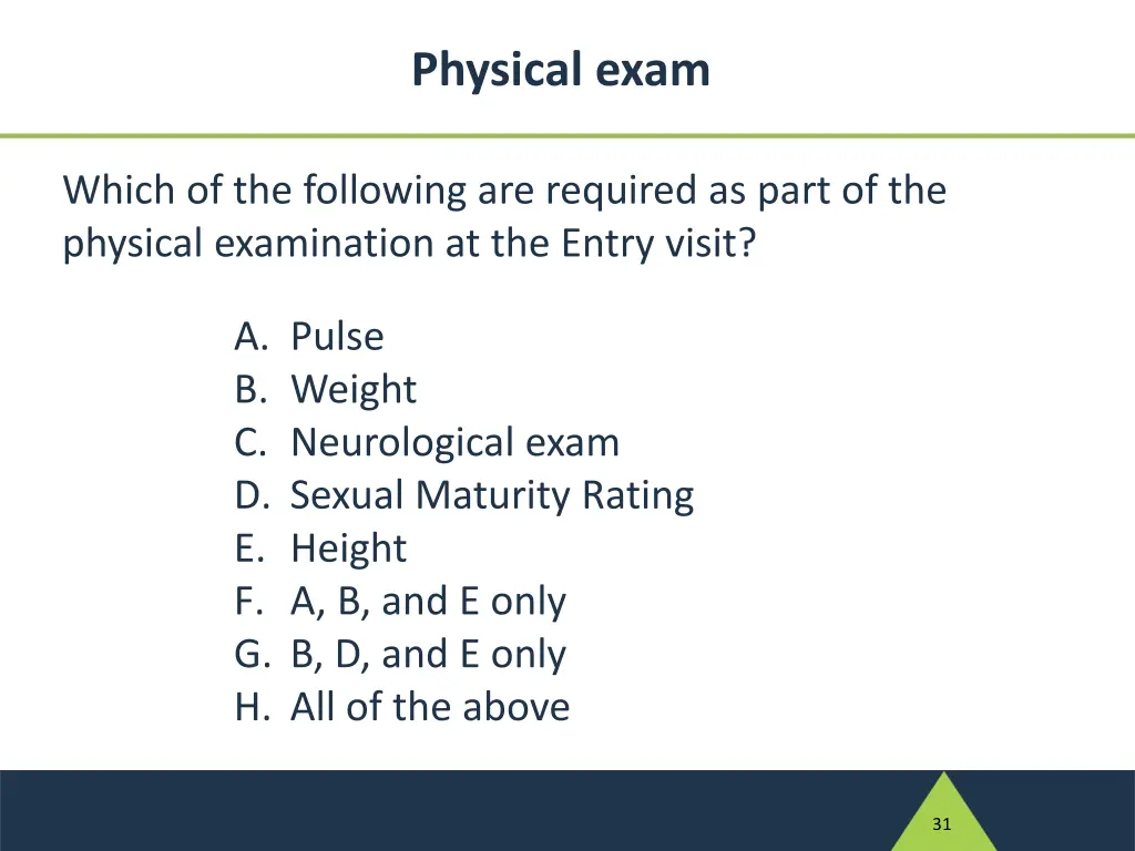 physical exam