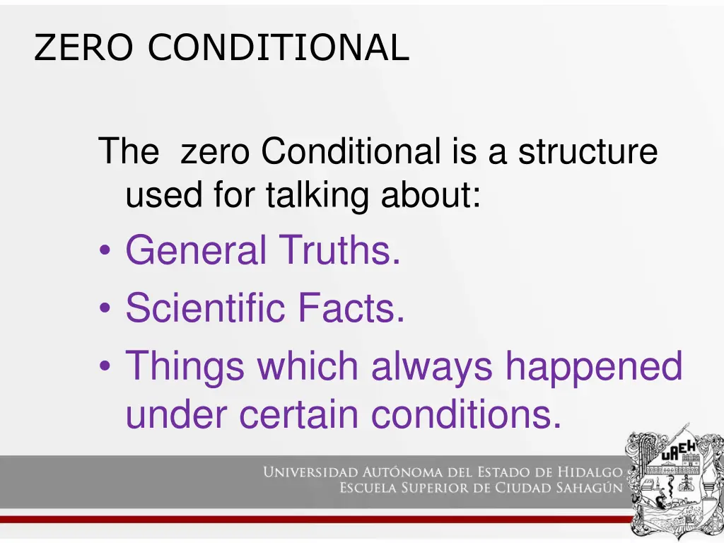 zero conditional 1