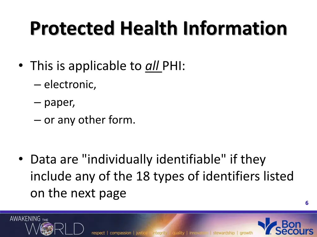 protected health information