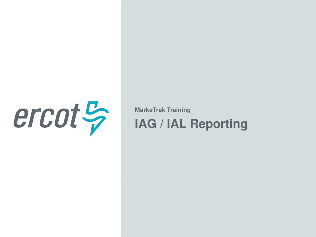 marketrak training iag ial reporting