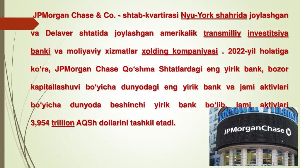 jpmorgan chase co shtab kvartirasi nyu york