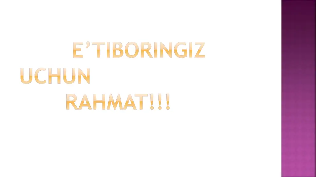 e tiboringiz uchun rahmat