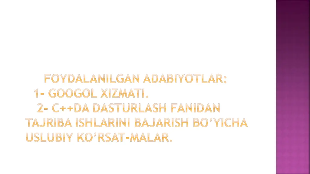 foydalanilgan adabiyotlar 1 googol xizmati