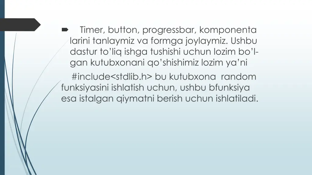 timer button progressbar komponenta larini