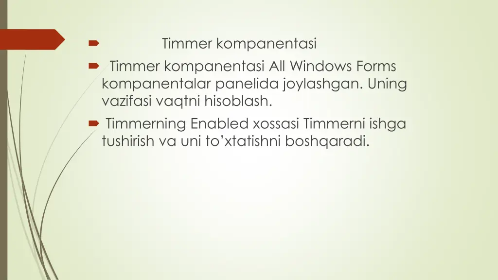 timmer kompanentasi