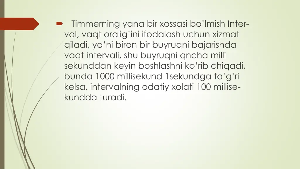 timmerning yana bir xossasi bo lmish inter