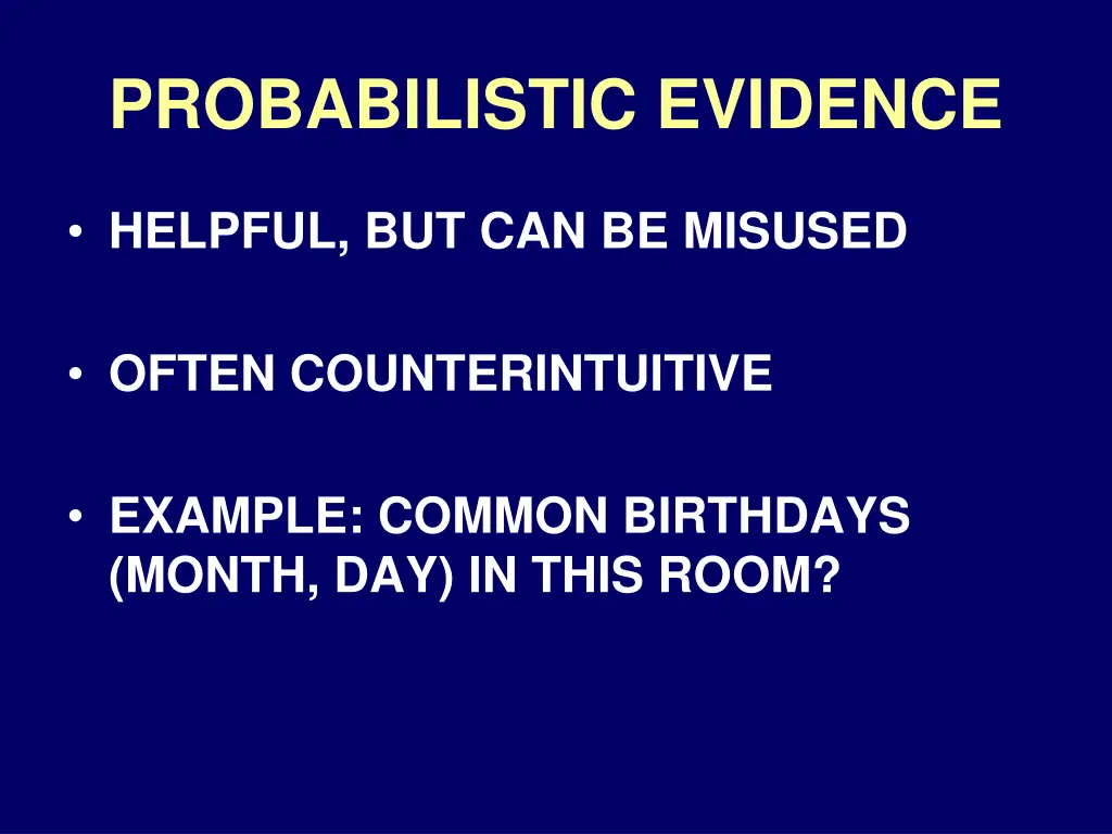 probabilistic evidence