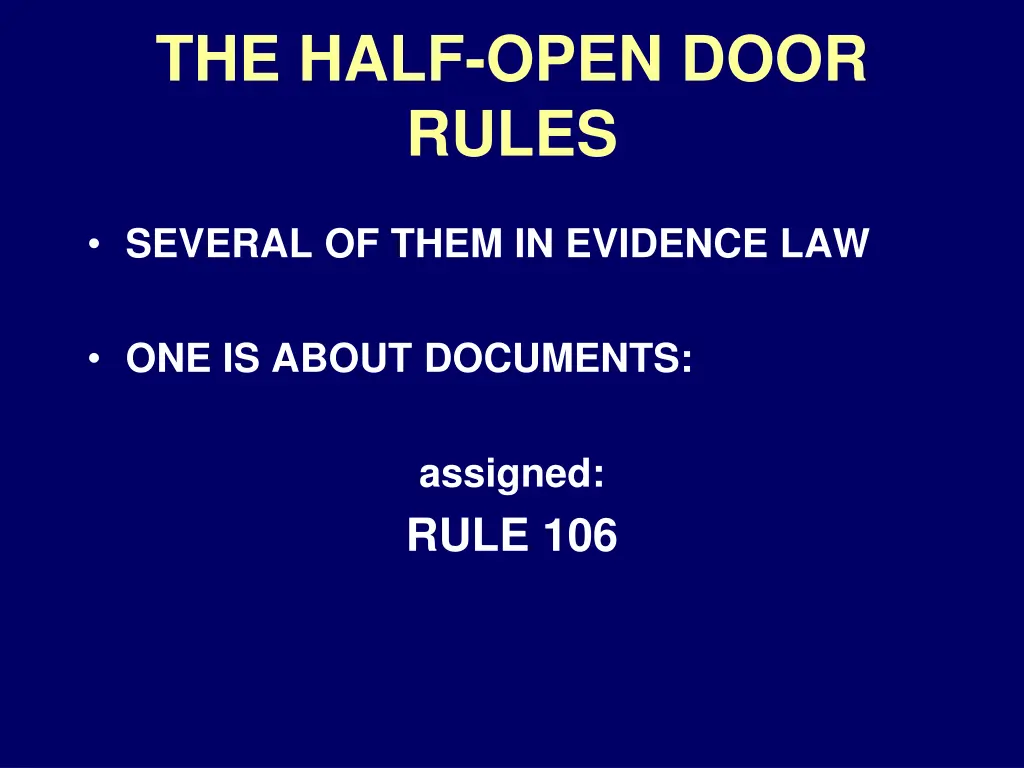 the half open door rules