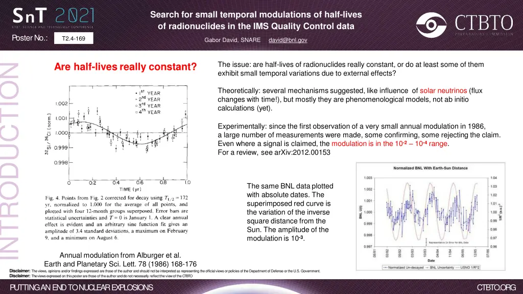 search for small temporal modulations of half 2