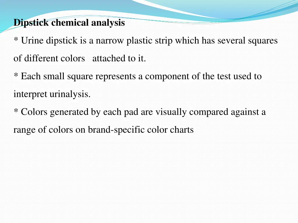 dipstick chemical analysis