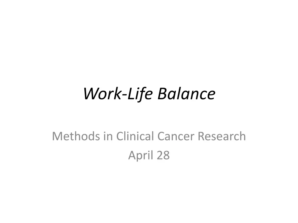 work life balance