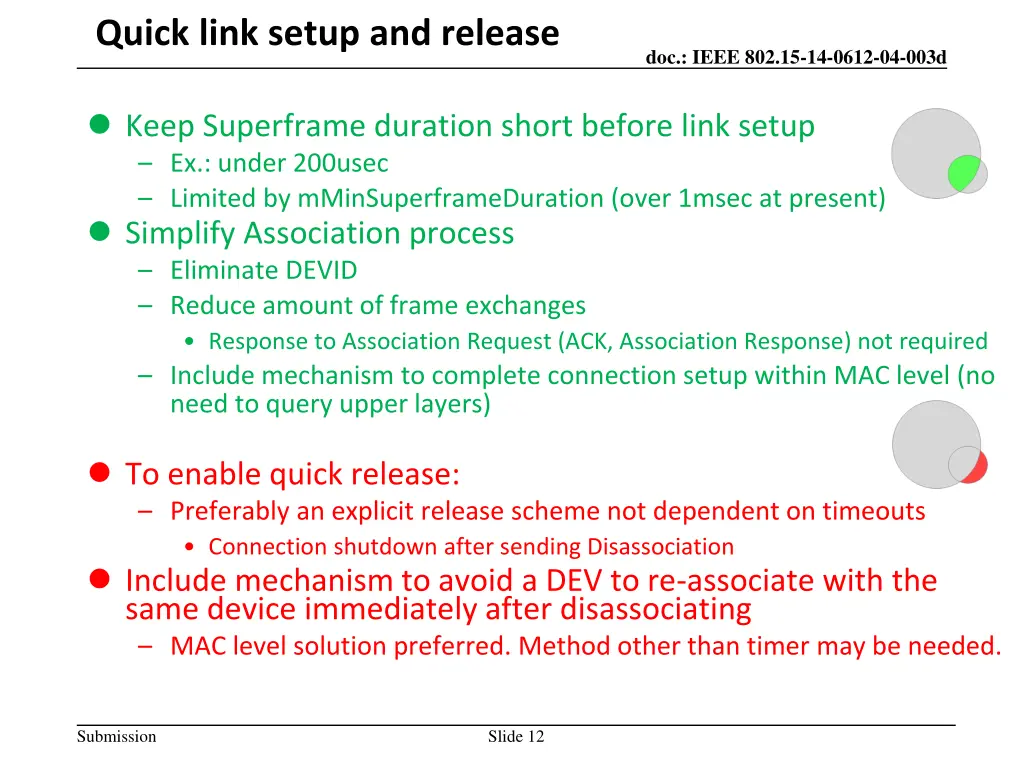 quick link setup and release