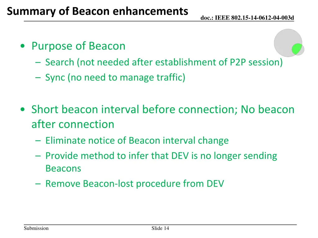 summary of beacon enhancements