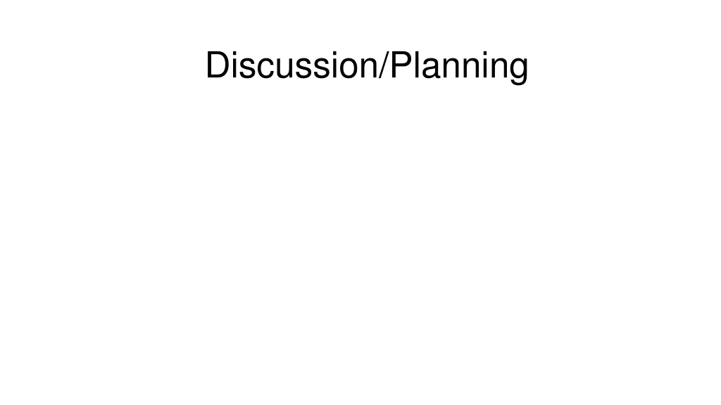 discussion planning