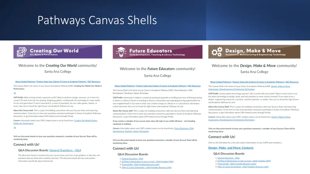 pathways canvas shells