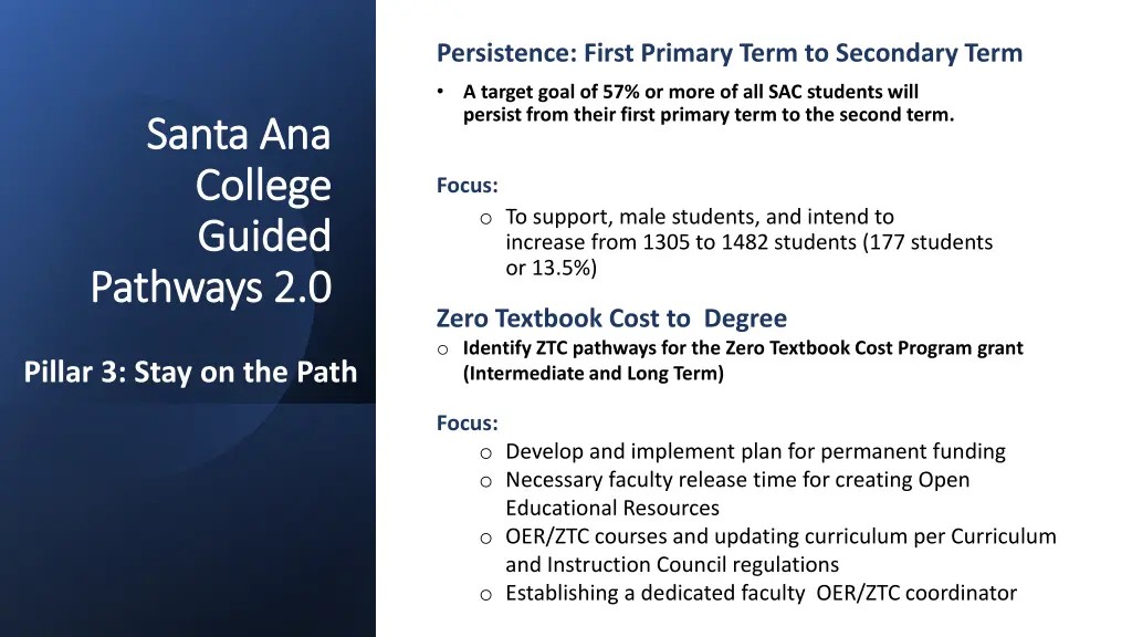 persistence first primary term to secondary term