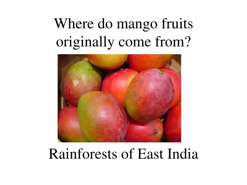 where do mango fruits originally come from