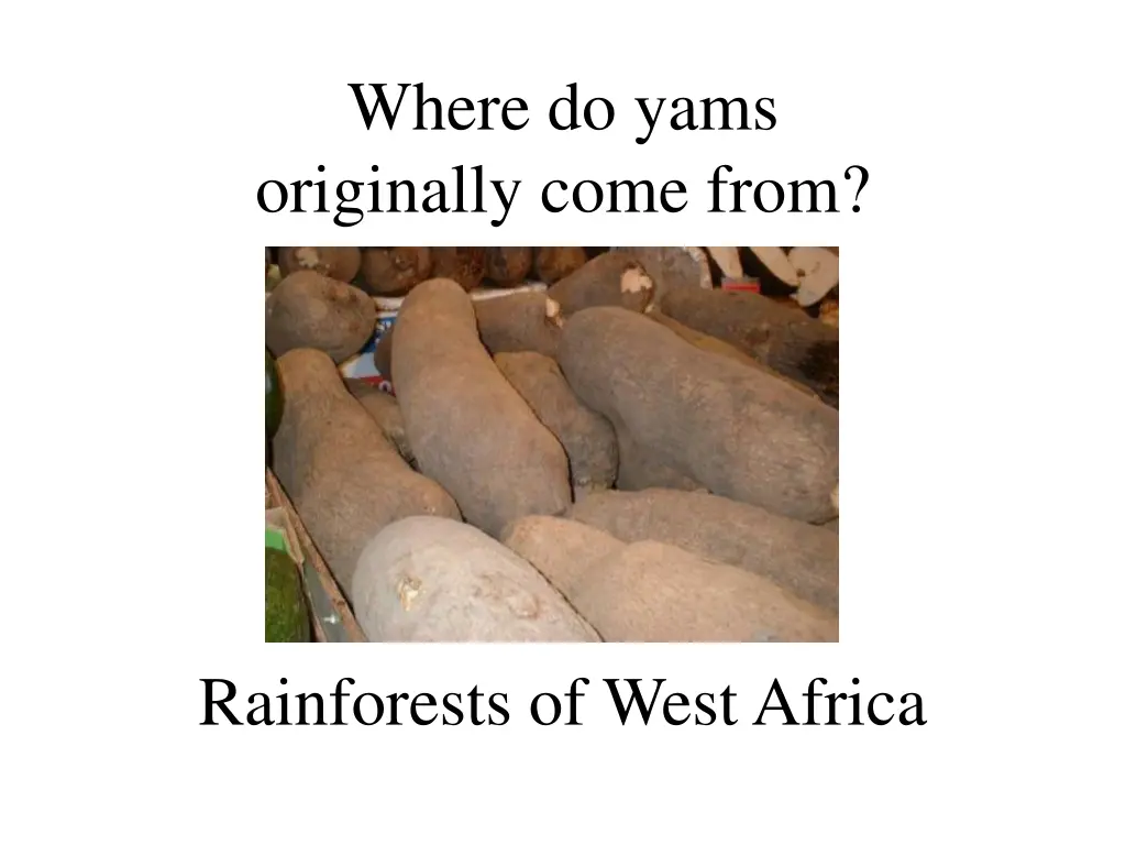 where do yams originally come from