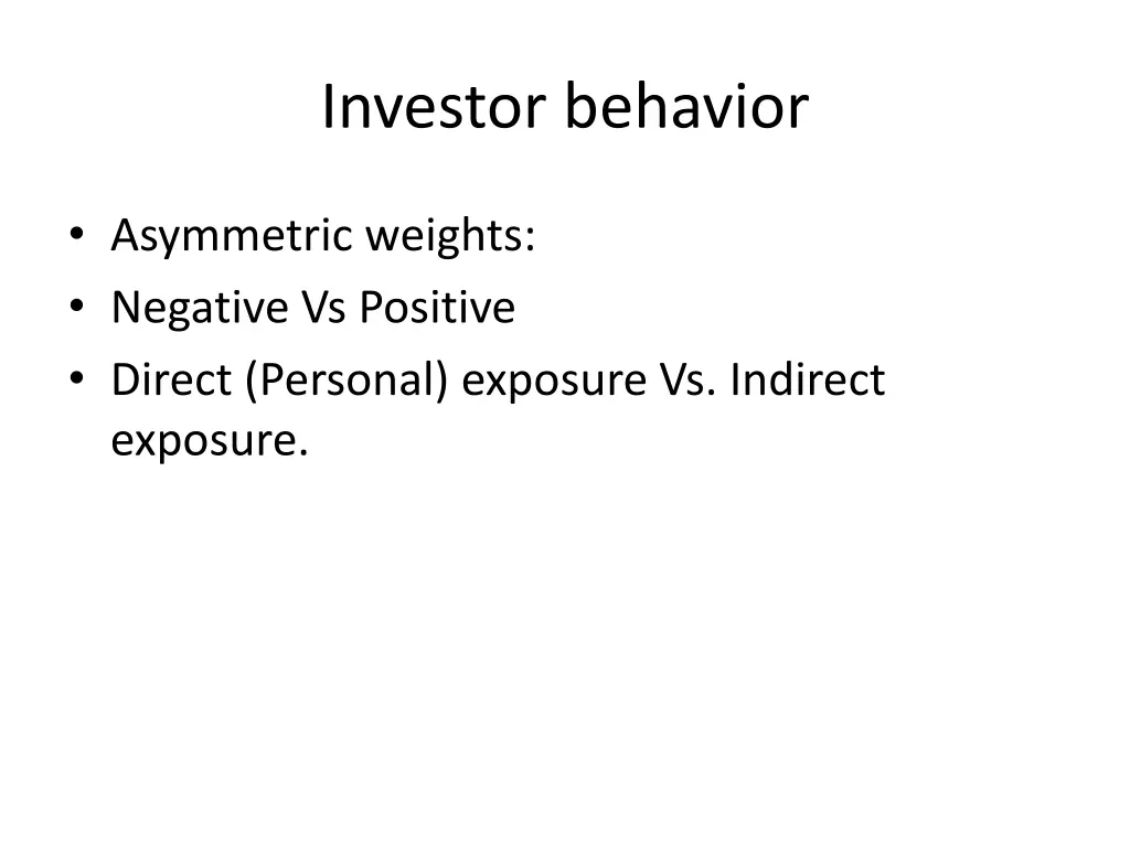 investor behavior