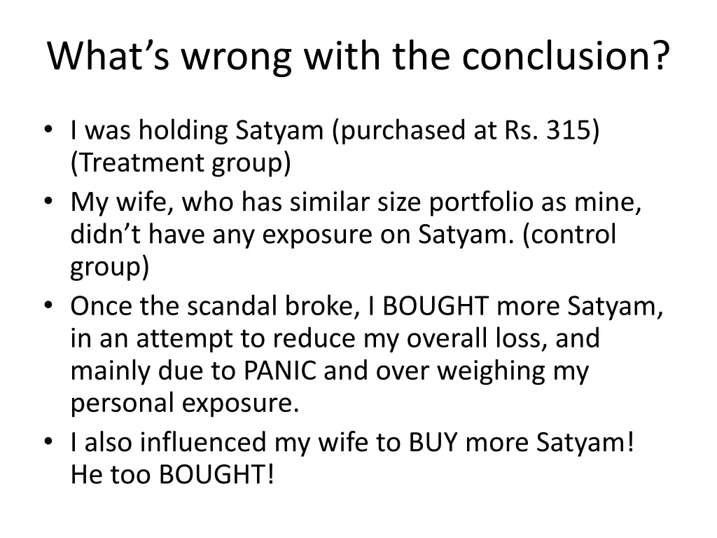 what s wrong with the conclusion