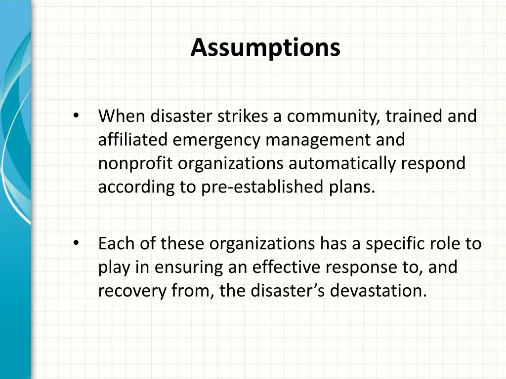 assumptions