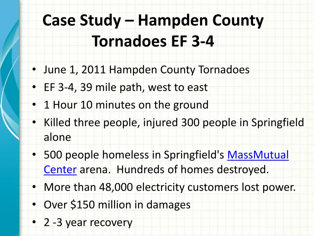 case study hampden county tornadoes ef 3 4