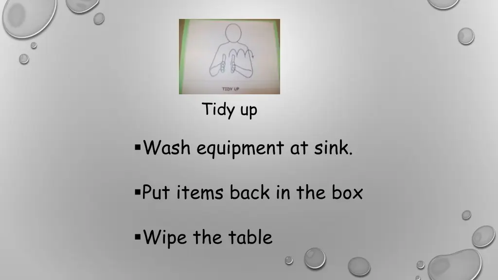 tidy up