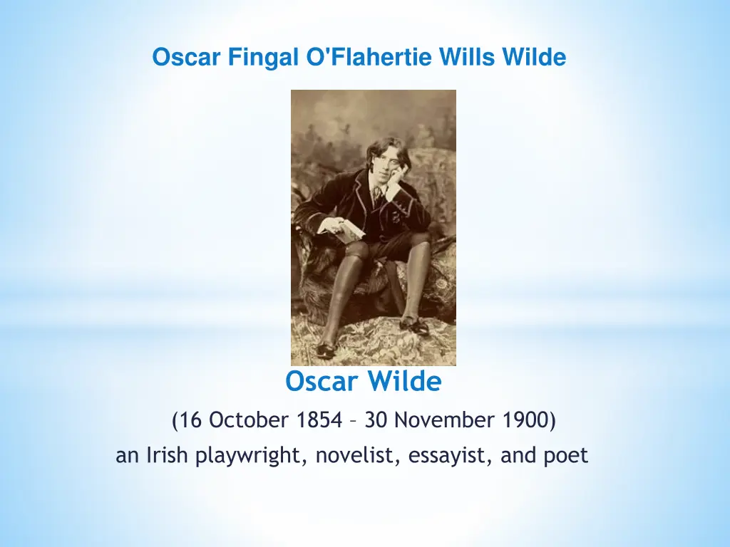 oscar fingal o flahertie wills wilde