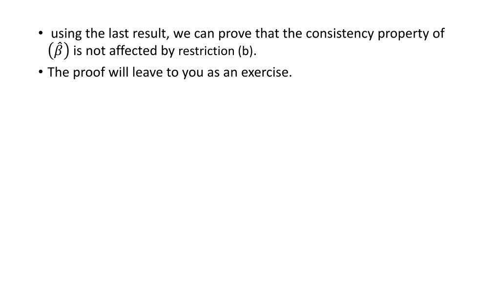 using the last result we can prove that