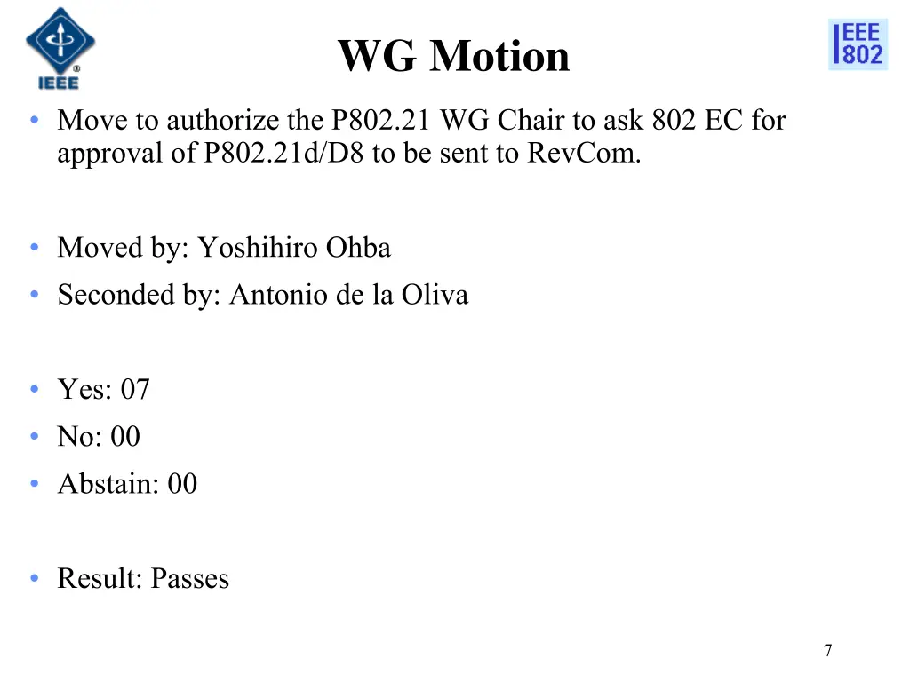 wg motion