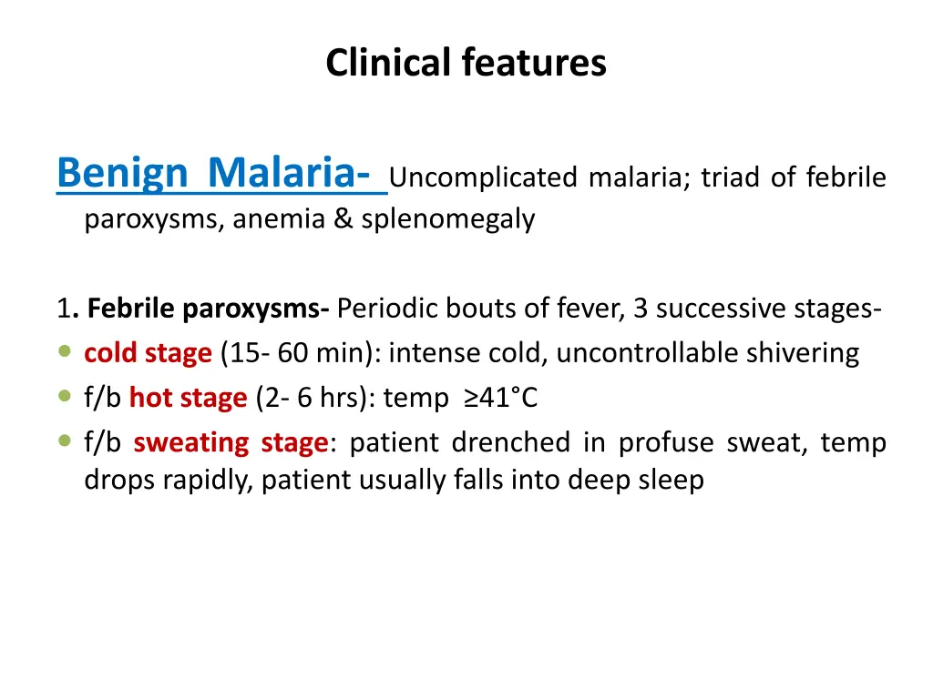 clinical features