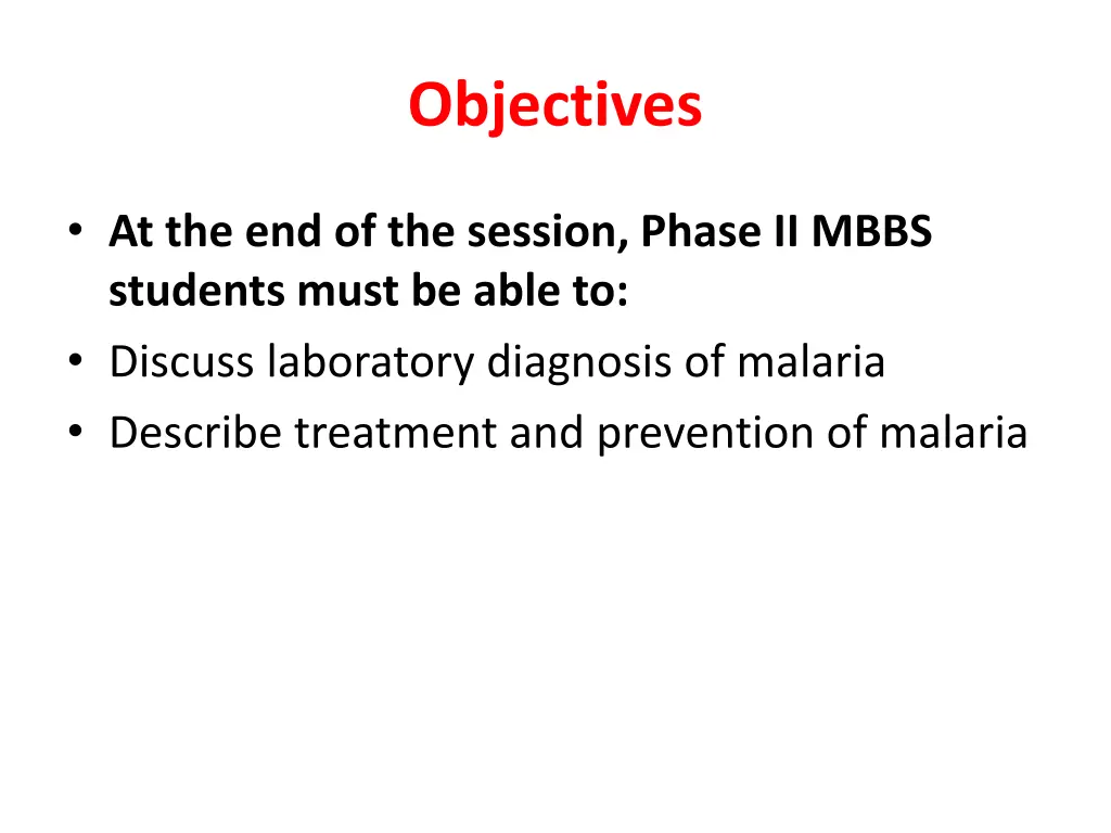objectives