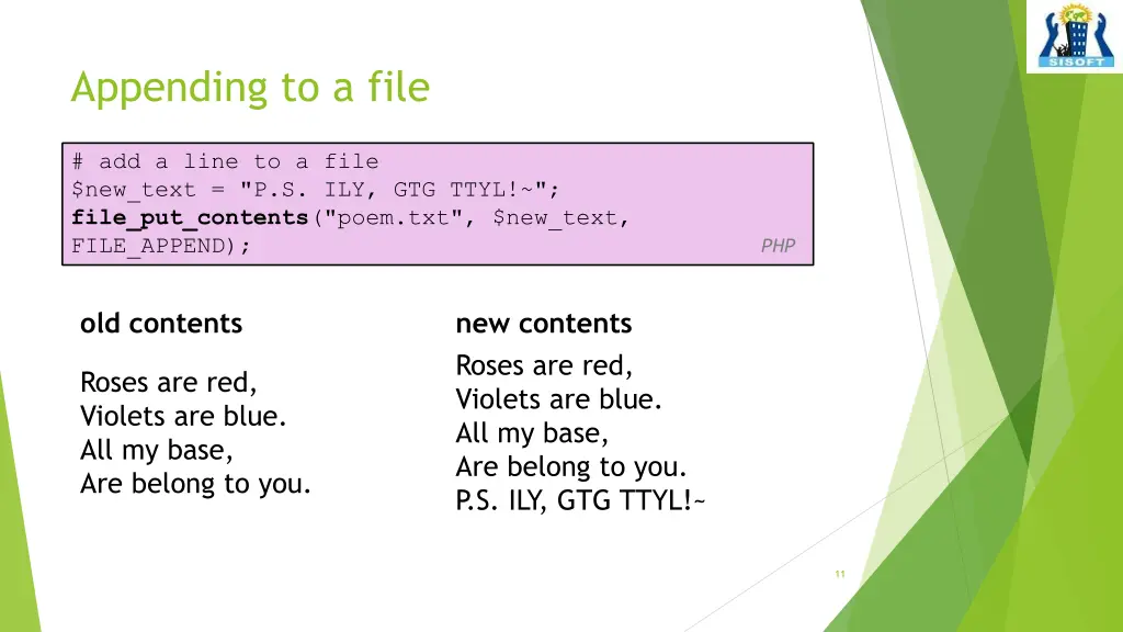 appending to a file