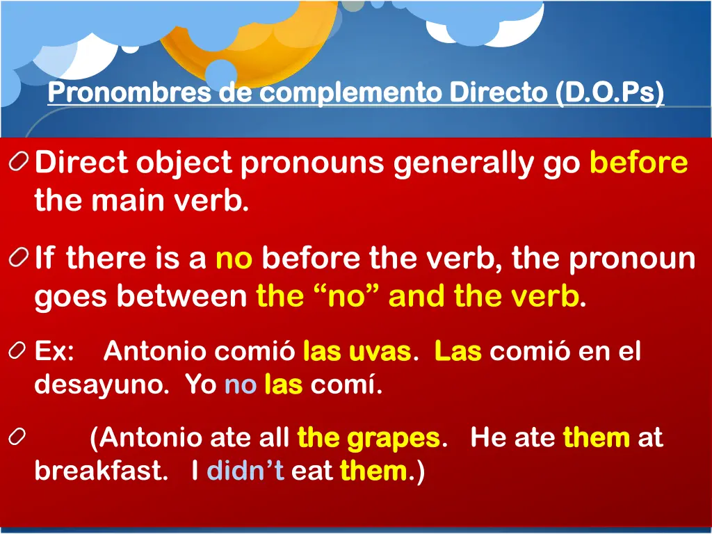 pronombres pronombres de 1